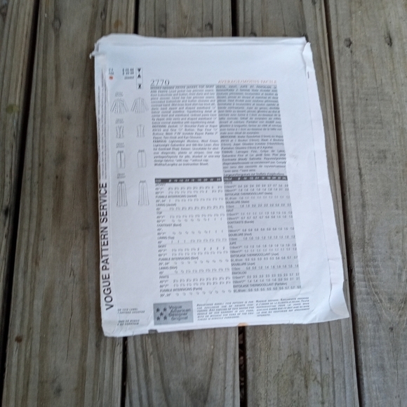 Vogue Sewing Pattern 2770 Women's Petite Jacket Top Skirt Pants Plus Size 20-24 - Picture 2 of 2